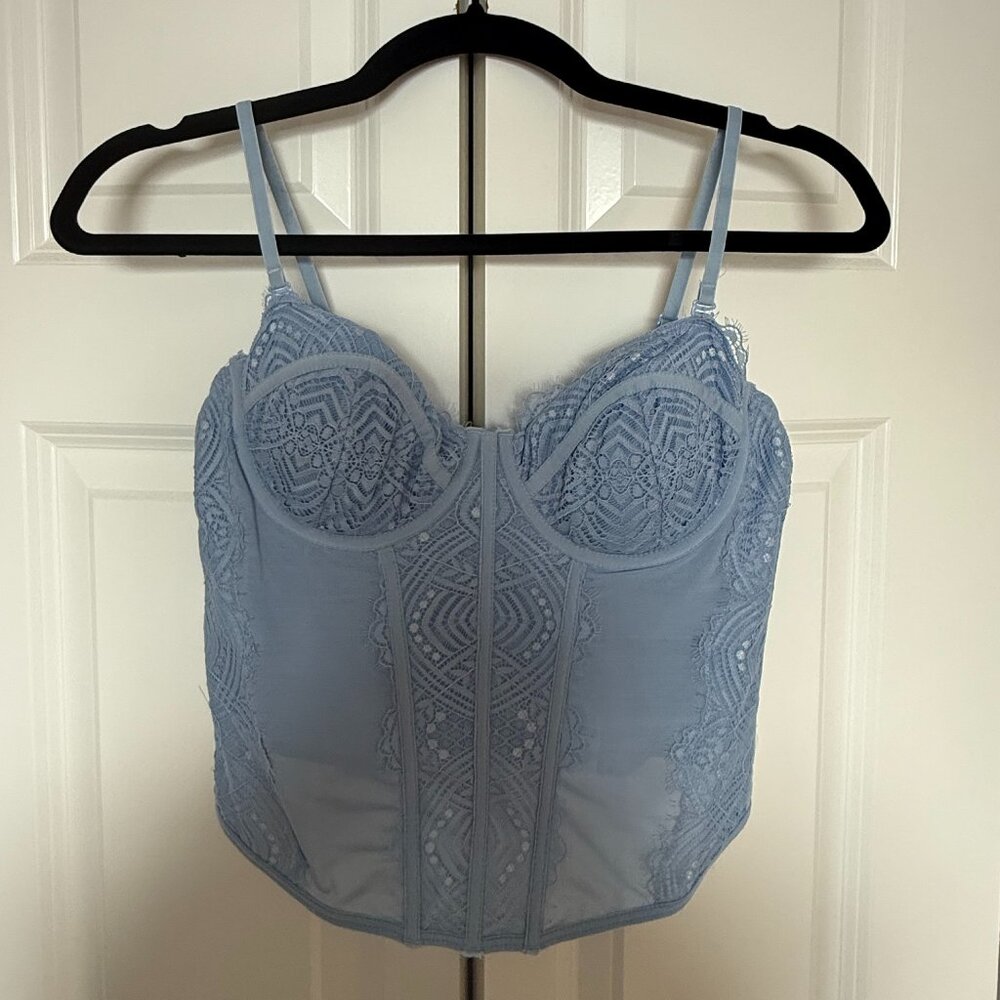 Garage Chrishell Lace Mesh Bustier Top